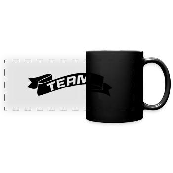 Team - Panorama-Tasse farbig - Schwarz - Vorne