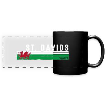 St. Davids Wales Coastal Serenity - Full Colour Panoramic Mug - black - Front