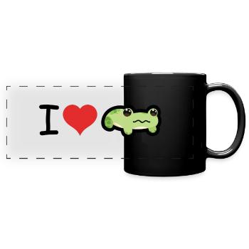 I love Frogs - Frog Memes - Full Colour Panoramic Mug - black - Front