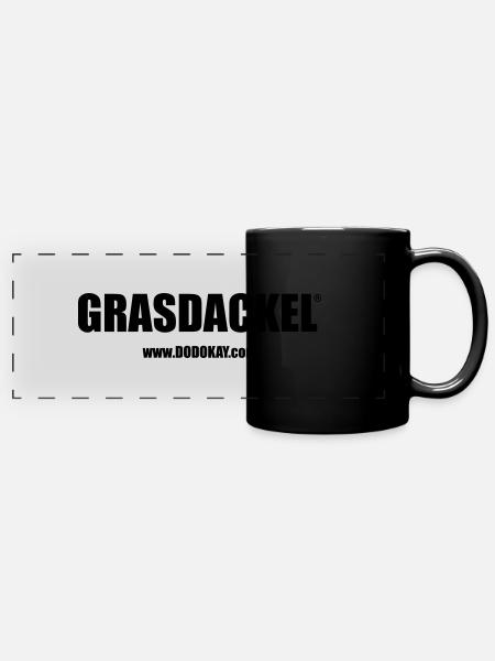 Dodokay - Grasdackel ® - Panorama-Tasse farbig - Schwarz