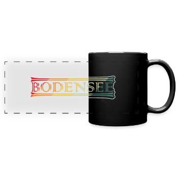 Bodensee - Panorama-Tasse farbig - Schwarz - Vorne