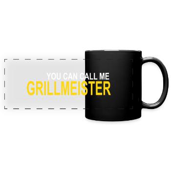 Call me Grillmeister - Full Colour Panoramic Mug - black - Front