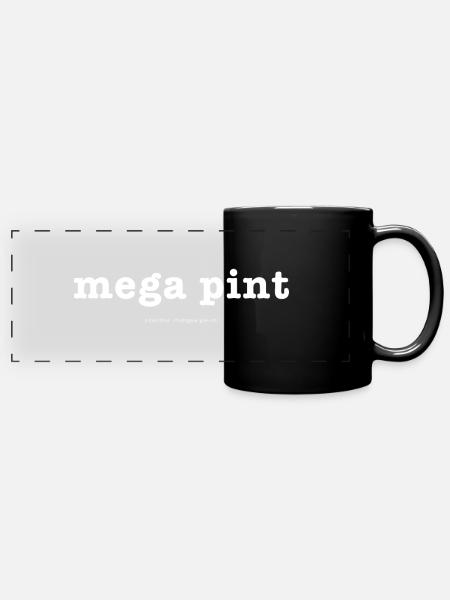 Mega Pint - Panorama-Tasse farbig - Schwarz