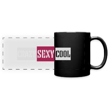 crazy sexy cool design - Full Colour Panoramic Mug - black - Front
