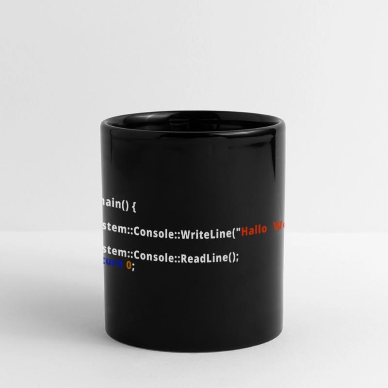 Programmierer Admin IT Code Nerd Hallo Welt EDV Panorama-Tasse farbig