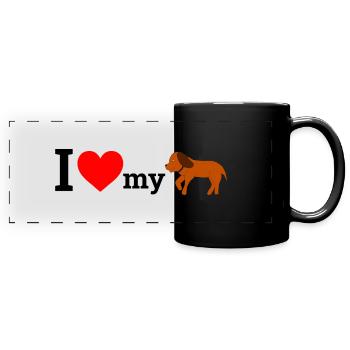 Amour de chien - Mug panoramique uni - noir - Devant