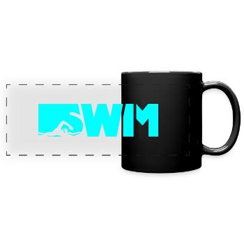 sport de natation - Mug panoramique uni - noir - Devant