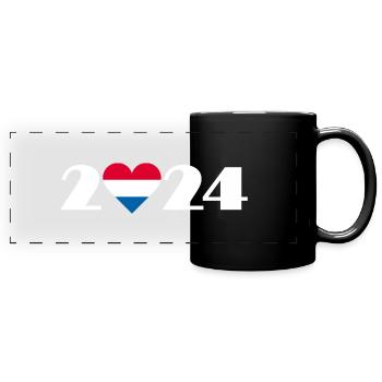 J’aime Pays-Bas 2024, Vacances en Pays-Bas 2024 - Mug panoramique uni - noir - Devant