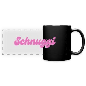 Schnuggi in pink - Full Colour Panoramic Mug - black - Front