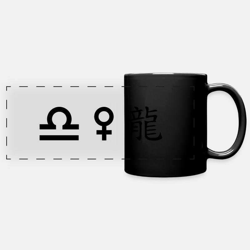 waage venus drache - Panorama-Tasse farbig - Schwarz