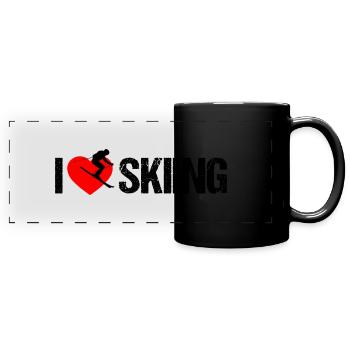 I love skiing - Panorama-Tasse farbig - Schwarz - Vorne