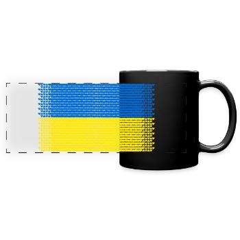 UKRAINE support Kyiv-love Zelensky slava ukraini - Full Colour Panoramic Mug - black - Front