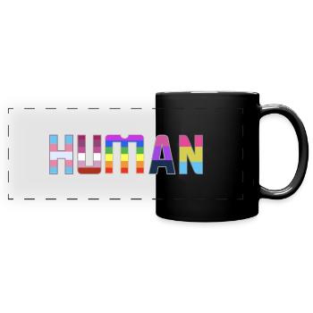 T-Shirt LGBTQ humain Flag Pride - Mug panoramique uni - noir - Devant