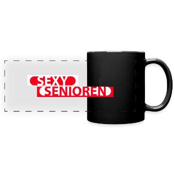 sexy senioren - Panorama-Tasse farbig - Schwarz - Vorne