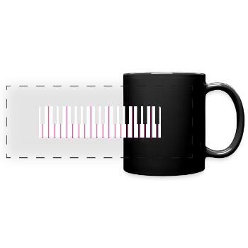 Piano Grand Piano Piano Keyboard Music - Full Colour Panoramic Mug - black - Front