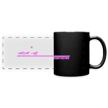 Reiten Pink Sun - Panorama-Tasse farbig - Schwarz - Vorne