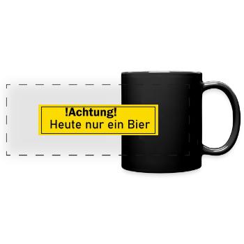 Bier Biertrinker Alkohol Geschenk Geschenkidee - Panorama-Tasse farbig - Schwarz - Vorne