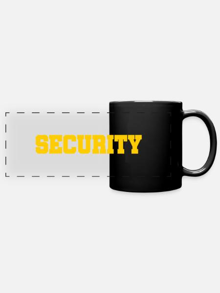Security - Sicherheitsdienst - Bewachung - Schutz - Panorama-Tasse farbig - Schwarz