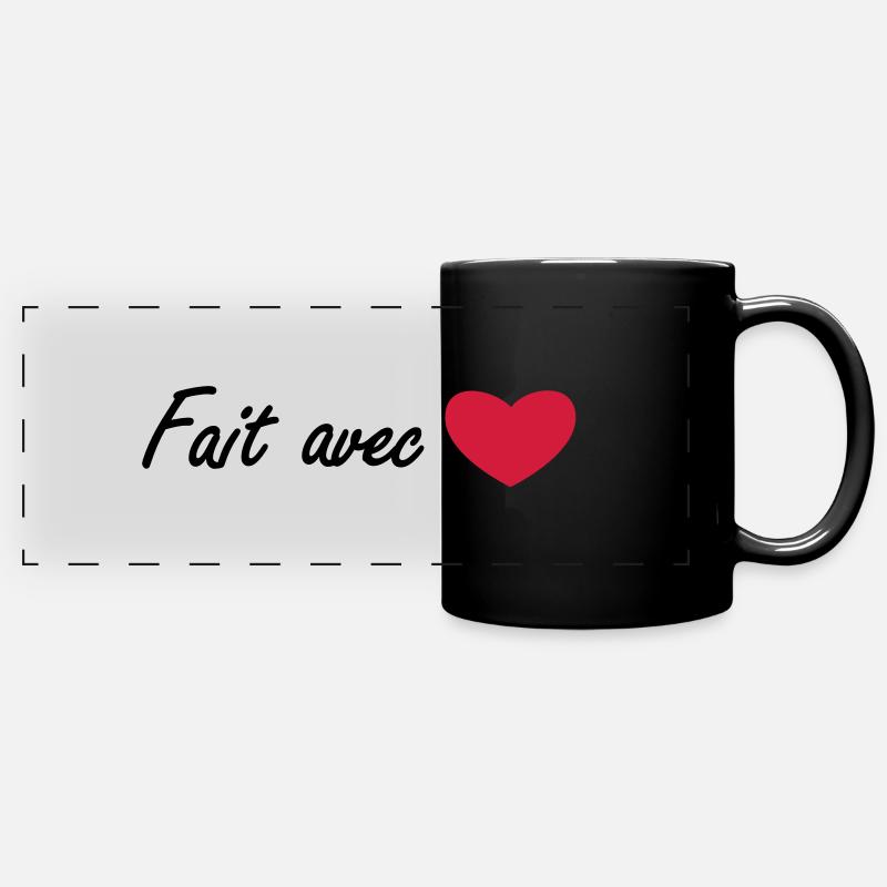 fait avec amour - Mug panoramique uni - noir