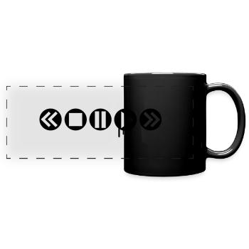 play_it___f1 - Panorama-Tasse farbig - Schwarz - Vorne