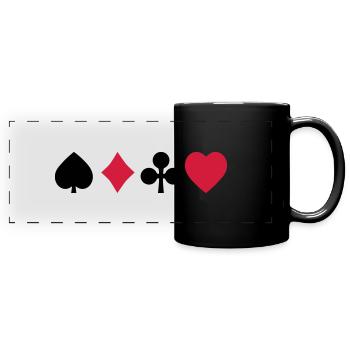 playing cards - Full Colour Panoramic Mug - black - Front