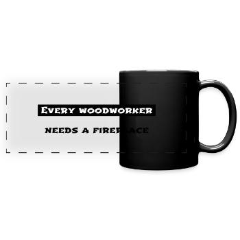 humor birthday present idea woodcutter - Full Colour Panoramic Mug - black - Front
