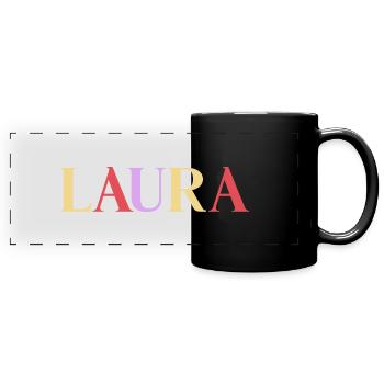 Name Spanierin Laura - Panorama-Tasse farbig - Schwarz - Vorne