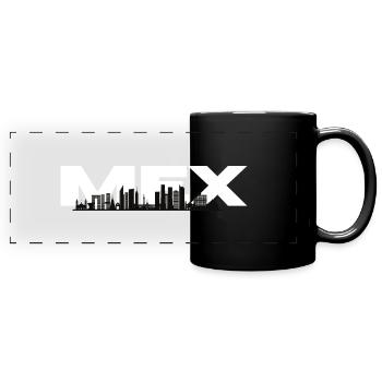 Mexico city skyline - Full Colour Panoramic Mug - black - Front