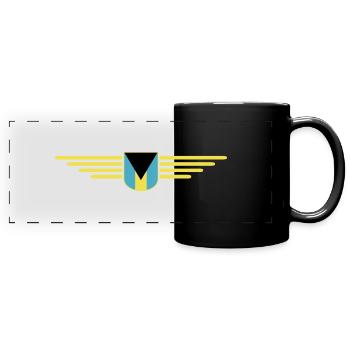 Bahamas Fans: Tropisches Design - Panorama-Tasse farbig - Schwarz - Vorne