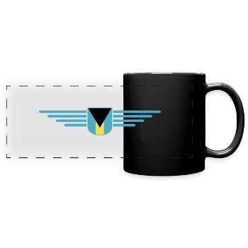 Bahamas Fans: Tropisches Design - Panorama-Tasse farbig - Schwarz - Vorne