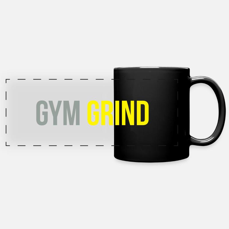 gym grind - Mug panoramique uni - noir