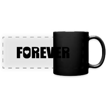 forever_love - Panorama-Tasse farbig - Schwarz - Vorne