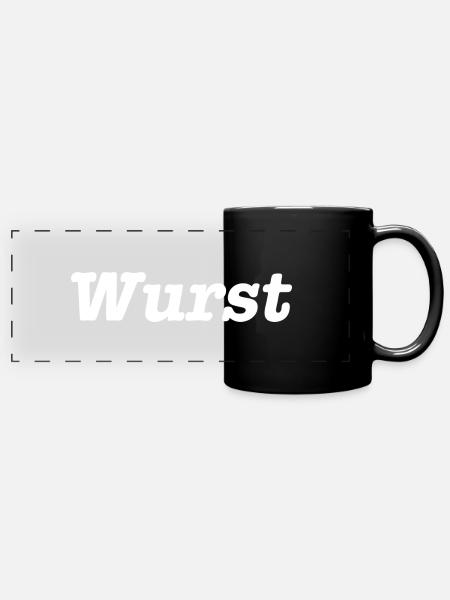 Wurst - Panorama-Tasse farbig - Schwarz