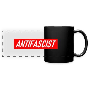 Antifascist - Antifa - Rassismus - Widerstand - Panorama-Tasse farbig - Schwarz - Vorne