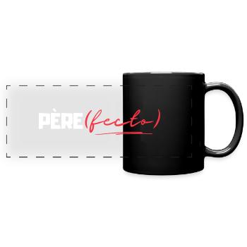 Père(fecto) cadeau papa - Mug panoramique uni - noir - Devant