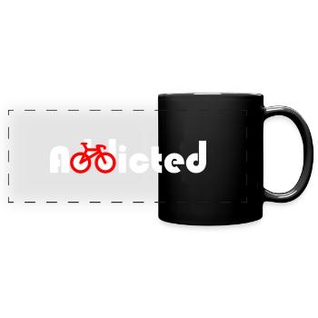 accro au vélo - Mug panoramique uni - noir - Devant