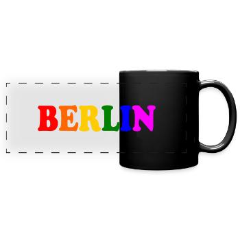 Berlin - Panorama-Tasse farbig - Schwarz - Vorne