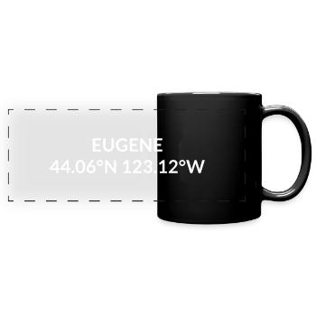 Eugene Oregon USA Koordinaten - Panorama-Tasse farbig - Schwarz - Vorne