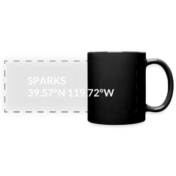 Sparks Nevada USA Koordinaten - Panorama-Tasse farbig - Schwarz - Vorne