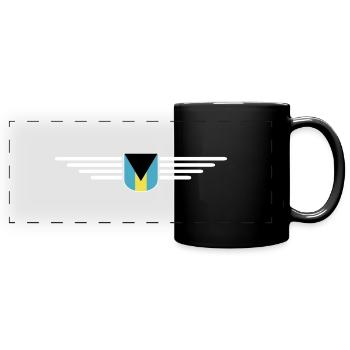Bahamas Fans: Tropisches Design - Panorama-Tasse farbig - Schwarz - Vorne