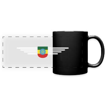 Äthiopien Design – Stolz und Kultur - Panorama-Tasse farbig - Schwarz - Vorne