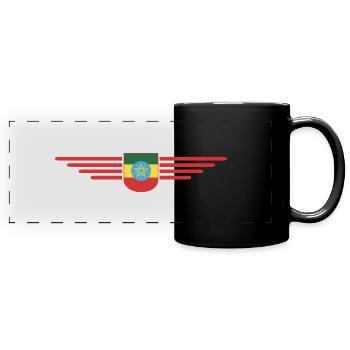 Äthiopien Design – Stolz und Kultur - Panorama-Tasse farbig - Schwarz - Vorne