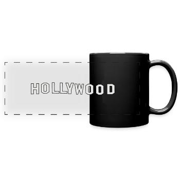 Lettres de signe de Hollywood - Mug panoramique uni - noir - Devant