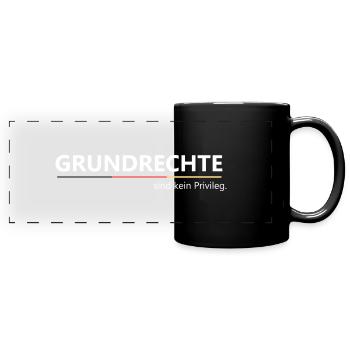 Grundrechte Spruch Demonstration - Panorama-Tasse farbig - Schwarz - Vorne