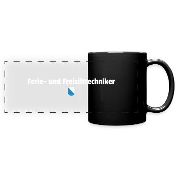 Ferie- und Freiziittechniker - bischZüri - Panorama-Tasse farbig - Schwarz - Vorne