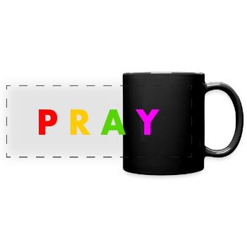 Pray - Panorama-Tasse farbig - Schwarz - Vorne