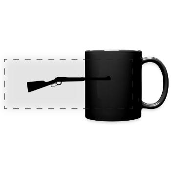 lever action rifle - Mug panoramique uni - noir - Devant