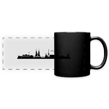 Skyline Bremen - Mug panoramique uni - noir - Devant