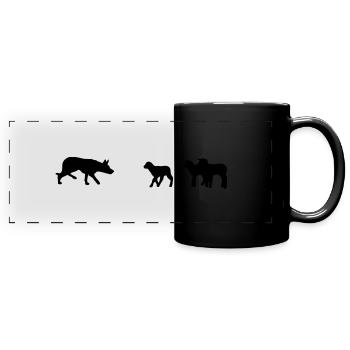 Hütehund_CB - Panorama-Tasse farbig - Schwarz - Vorne