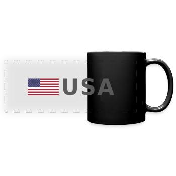 ÉQUIPE États-Unis Drapeau américain devant la police de caractères - Mug panoramique uni - noir - Devant